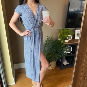 Banana Republic Linen Cap Sleeve Wrap Dress Size 0